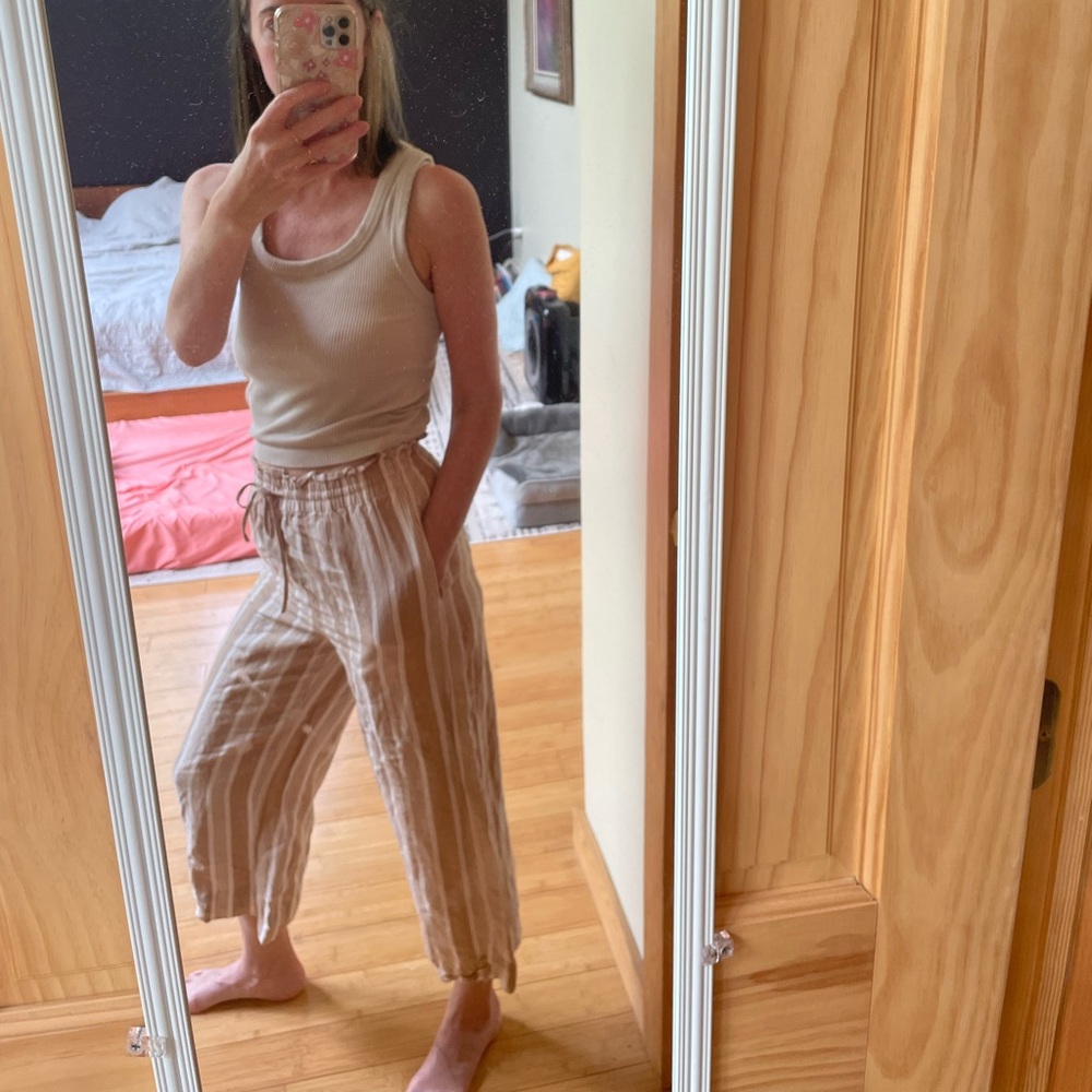 Madewell Linen Blend Wide Leg Pants